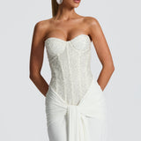 AloeZ | Robe Maxi Corset Brodé Perles