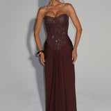 AloeZ | Robe Maxi Corset Brodé Perles