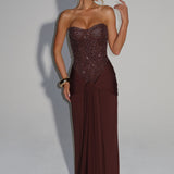 AloeZ | Robe Maxi Corset Brodé Perles