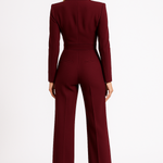 Dos de la combinaison bordeaux à jambes larges
