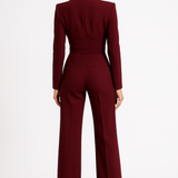 Dos de la combinaison bordeaux à jambes larges