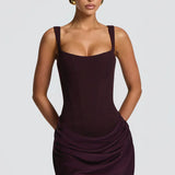 AloeZ | Robe Mini Corset et Fronces Élégante