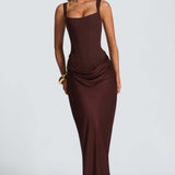 AloeZ | Robe Maxi Décolleté Carré Premium