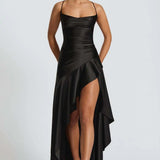 AloeZ | Robe Maxi Satin à Fente Cérémonie