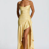 AloeZ | Robe Maxi Satin à Fente Cérémonie