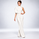Combinaison Drapée Une Épaule - coloris Blanc