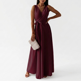 AloeZ | Robe Maxi Décolleté Portefeuille et Ceinture