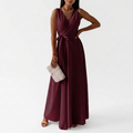 AloeZ | Robe Maxi Décolleté Portefeuille et Ceinture