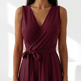 AloeZ | Robe Maxi Décolleté Portefeuille et Ceinture
