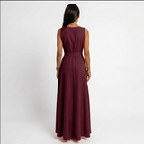AloeZ | Robe Maxi Décolleté Portefeuille et Ceinture
