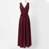 AloeZ | Robe Maxi Décolleté Portefeuille et Ceinture