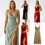AloeZ | Robe Maxi Décolleté Drapé et Fente