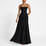 AloeZ | Robe Maxi Décolleté Carré et Fronces