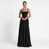 AloeZ | Robe Maxi Décolleté Carré et Fronces