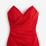 AloeZ | Robe Midi Bustier Sweetheart Froncé