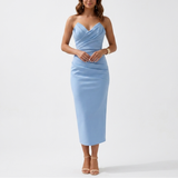 AloeZ | Robe Midi Bustier Sweetheart Froncé