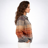 Cardigan Col Chemise à Carreaux Dégradés - vue 3