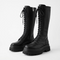 Bottes Hautes à Lacets Semelle Plateforme - coloris Noir