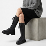 Bottes Hautes à Lacets Semelle Plateforme - vue 7