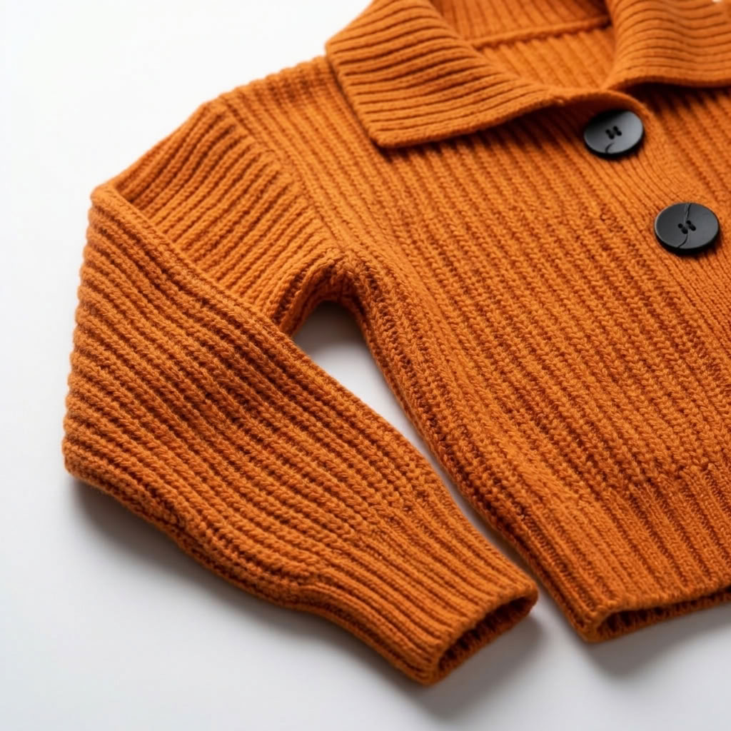 Cardigan Côtelé Oversize Col Chemise - vue 5