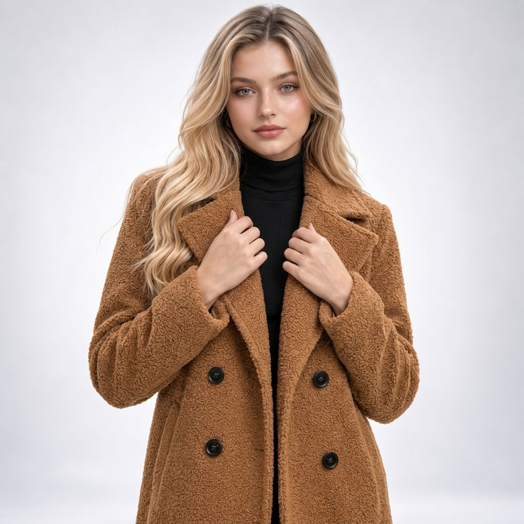 Manteau Bouclé Croisé - vue 4
