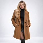 Manteau Bouclé Croisé - coloris Marron