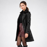 Manteau Long Effet Cuir Ceinturé - vue 3