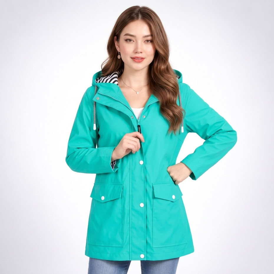Parka Légère à Capuche - coloris Turquoise