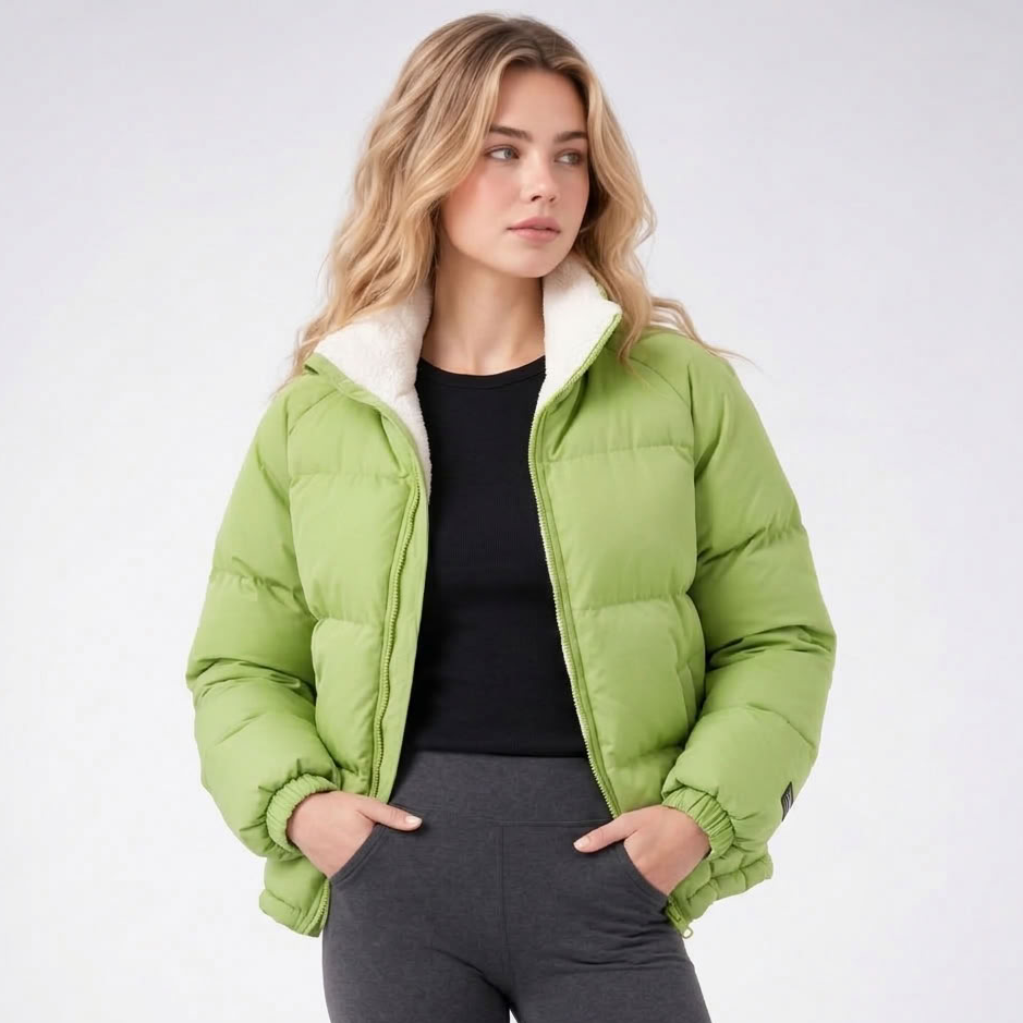 Doudoune Col Sherpa - coloris Vert