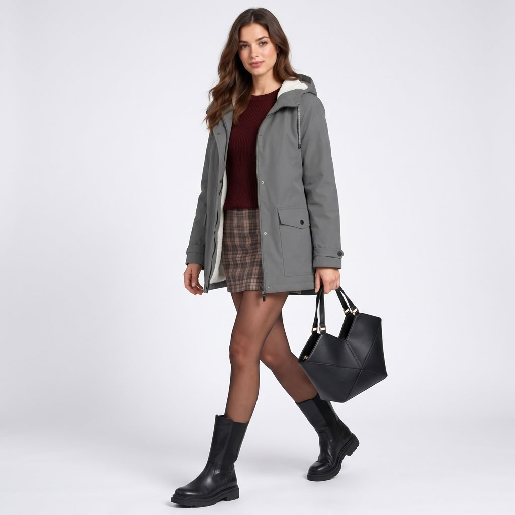 Parka Mi-Longue à Capuche - vue 4