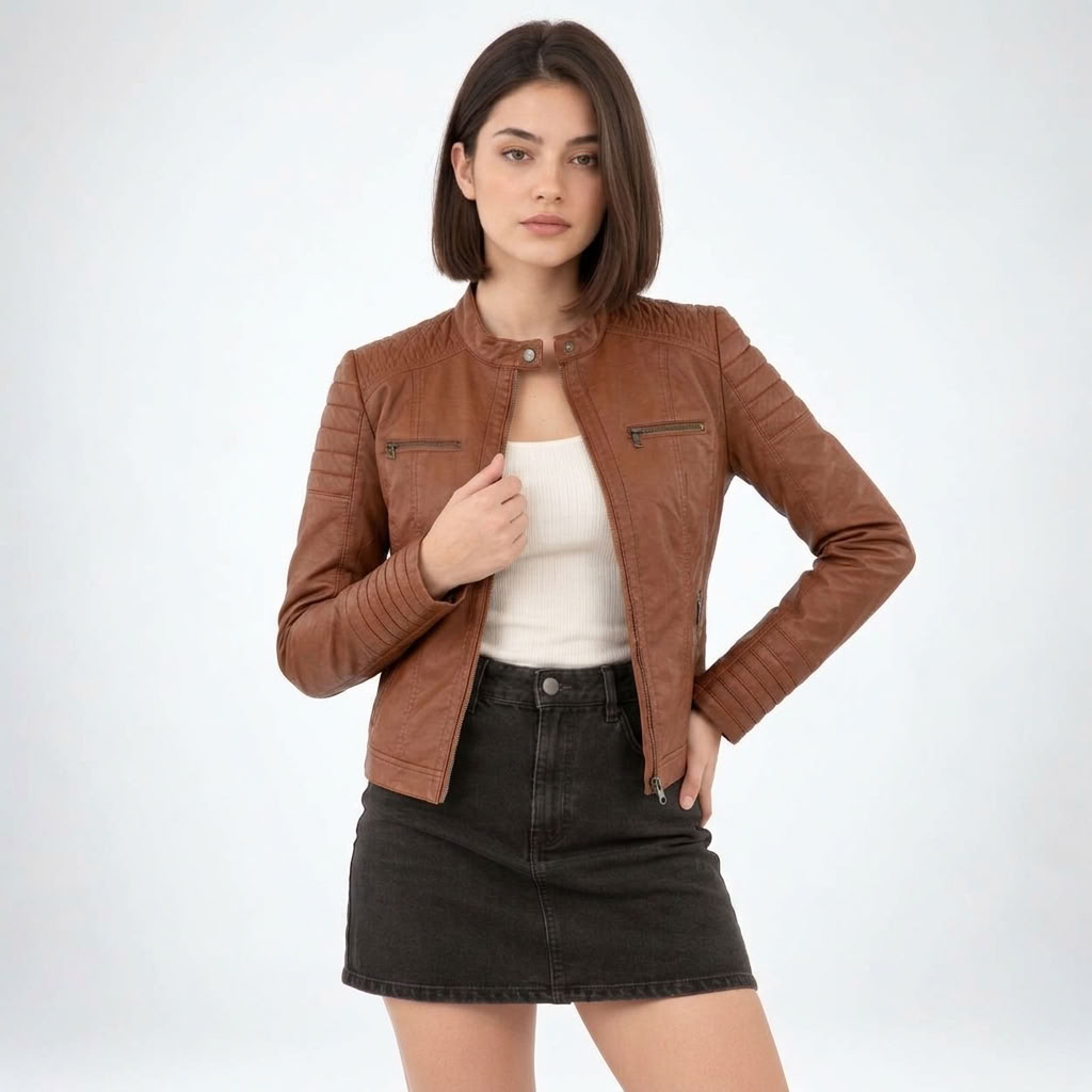 Veste Biker en Similicuir - vue 1