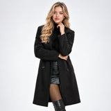 Manteau Bouclé Croisé - coloris Noir
