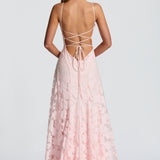 AloeZ | Robe Maxi Élégante en Dentelle Fleurie