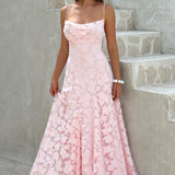 AloeZ | Robe Maxi Élégante en Dentelle Fleurie