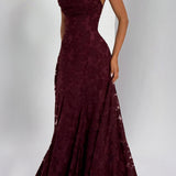AloeZ | Robe Maxi Élégante en Dentelle Fleurie