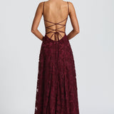 AloeZ | Robe Maxi Élégante en Dentelle Fleurie