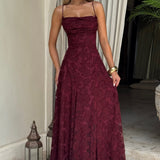 AloeZ | Robe Maxi Élégante en Dentelle Fleurie