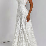 AloeZ | Robe Maxi Élégante en Dentelle Fleurie