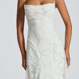 AloeZ | Robe Maxi Élégante en Dentelle Fleurie