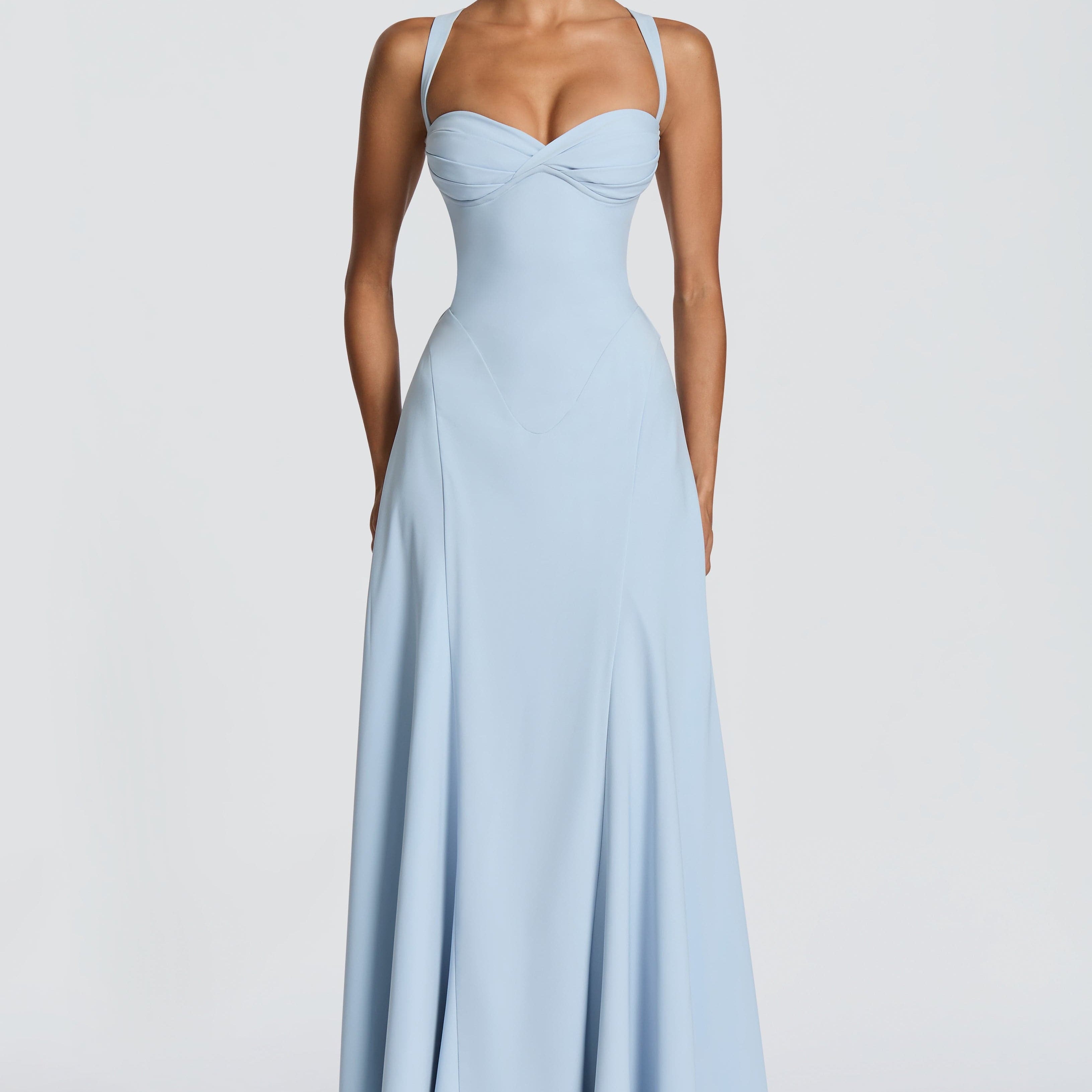 AloeZ | Robe Maxi Élégante Décolleté Froncé