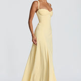 AloeZ | Robe Maxi Élégante Décolleté Froncé