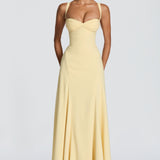 AloeZ | Robe Maxi Élégante Décolleté Froncé