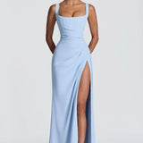AloeZ | Robe Maxi Décolleté Carré et Fente