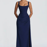 AloeZ | Robe Maxi Décolleté Carré et Fente