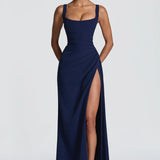 AloeZ | Robe Maxi Décolleté Carré et Fente