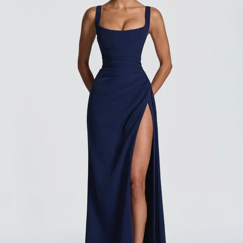 AloeZ | Robe Maxi Décolleté Carré et Fente