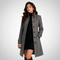 Manteau long gris foncé à col montant