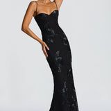 AloeZ | Robe Maxi Broderie Florale 3D