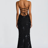 AloeZ | Robe Maxi Broderie Florale 3D