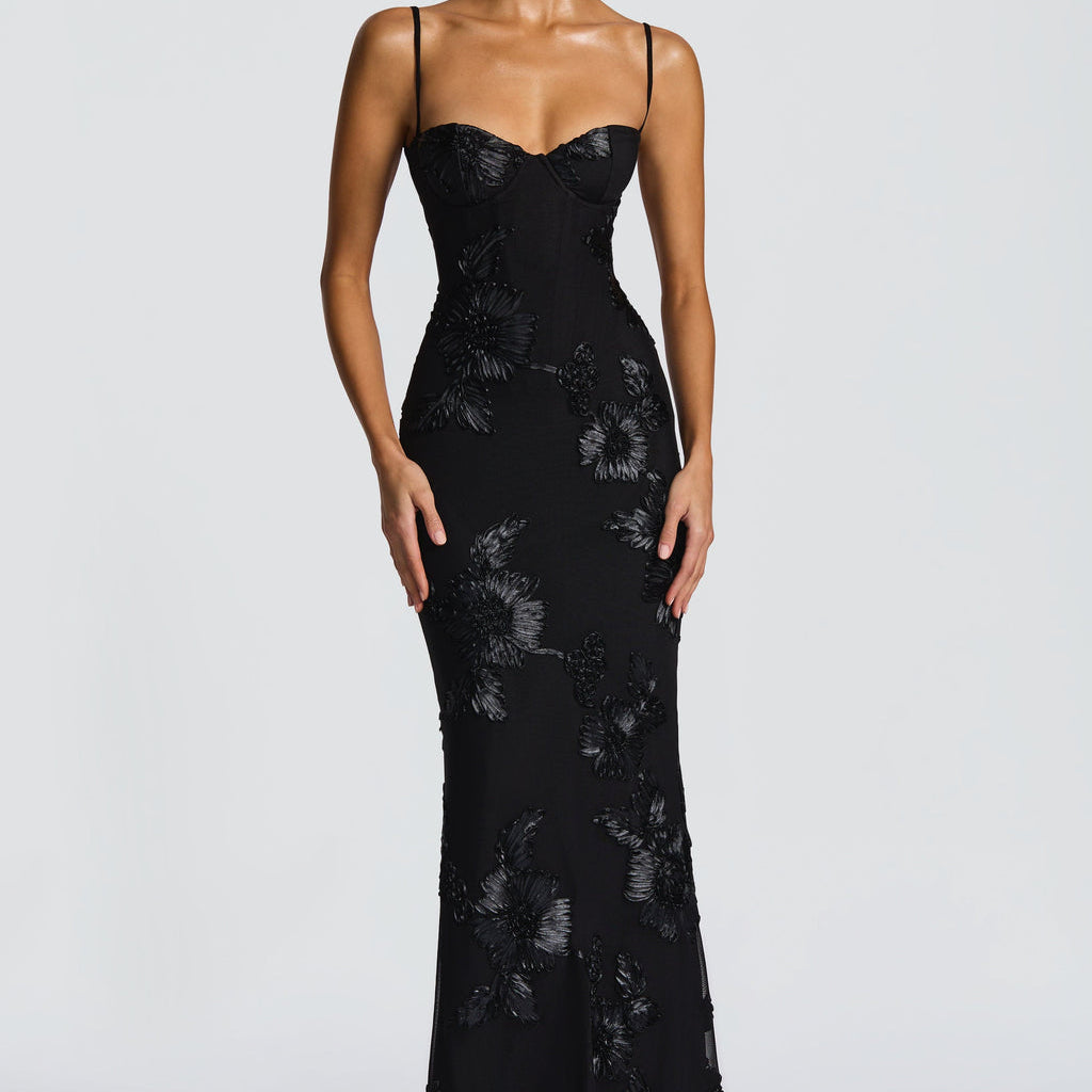 AloeZ | Robe Maxi Broderie Florale 3D